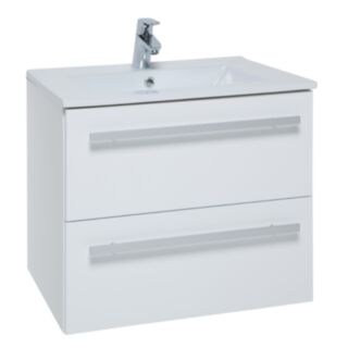 Kartell K-Vit Purity Wall Mounted Two Drawer Vanity Unit Gloss White 450x500x600mm