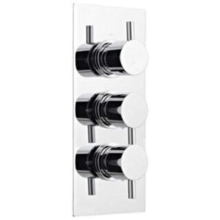 Kartell K-Vit Plan Triple Concealed Thermostatic Shower Valve With Adjustable Slide Rail Set & Overhead Drencher