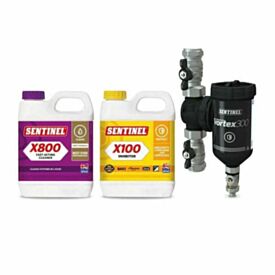 SENTINEL Eliminator Vortex300 22mm Filter With X800 Fast Acting Cleaner 1ltr & X100 Inhibitor 1ltr Set