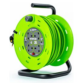 STATUS® 4 Gang Extension Cable Reel With Thermal Cutout 13Amp 240V 25mtr