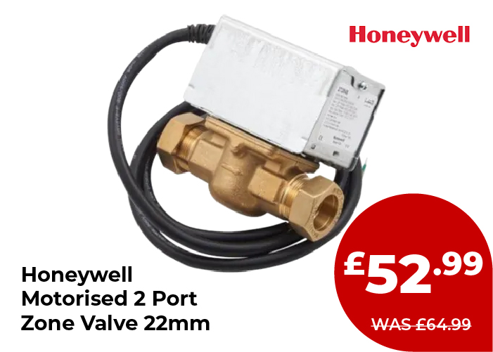 Honeywell Motorised 2 Port Zone Valve 22mm
