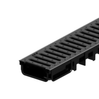 ACO H50 Plastic Channel Drain With Plastic Grating Black 50x125x1000mm